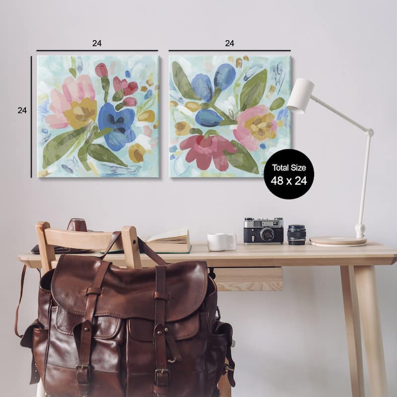 Stupell Eclectic Flower Bundles Canvas Wall Art Design By June Erica Vess (Set of 2)