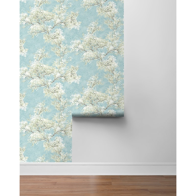 NextWall Cherry Blossom Grove and Stick Wallpaper