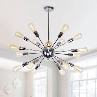 Modern 18-light Metal Adjustable Sputnik Chandelier for Dining Room