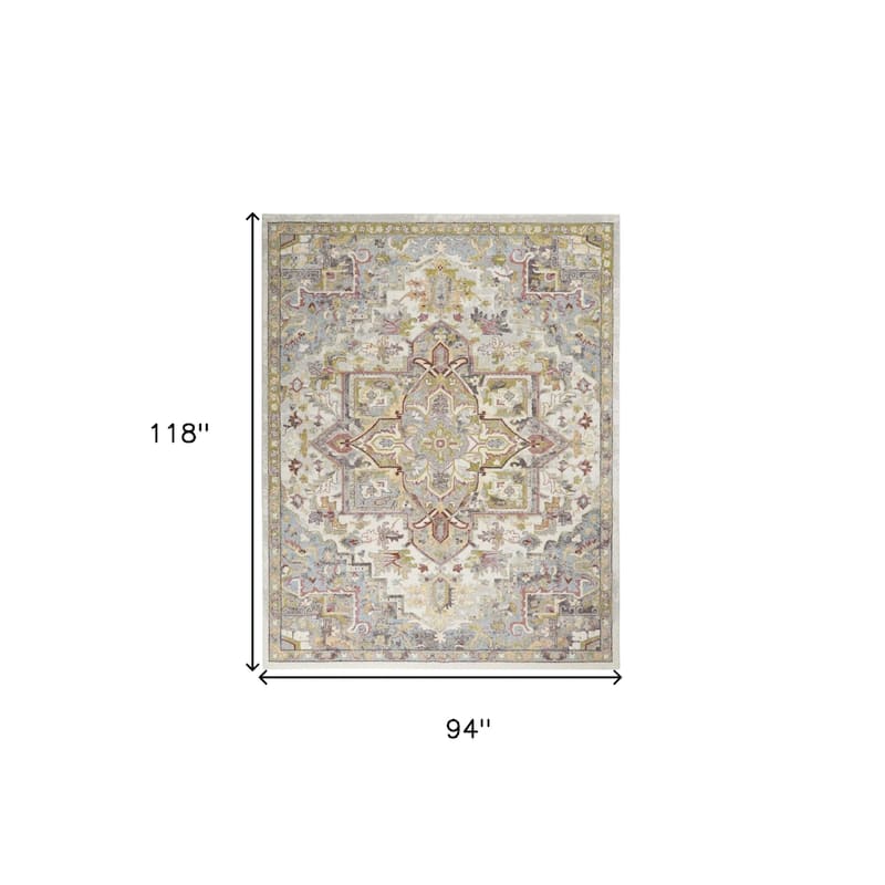 Hoje Power Loomed Floral Traditional Stain Resistant Area Rug By HomeRoots - 118' X '94' X '0.5