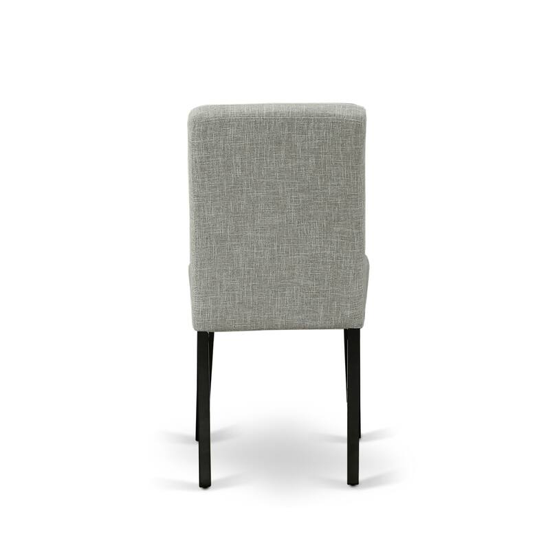 East West Furniture Dining Room Furniture Set- a Rectangle Wooden Table and Shitake Linen Fabric Chairs, Black (Pieces Option)