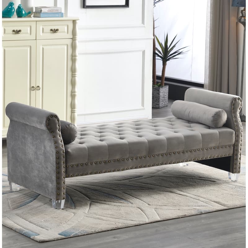 Brittany Flared Arm Upholstered Sofa Bed - Grey