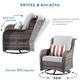 OVIOS 3-piece Rattan Wicker Rocking Swivel Chair Set