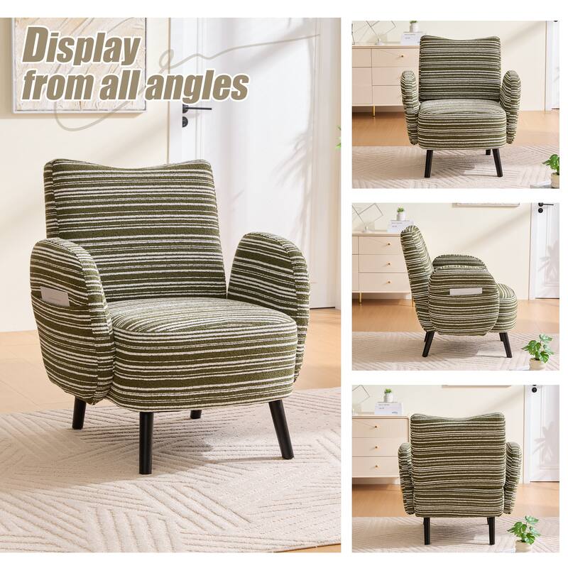 Modern style armchair with sanded fabric