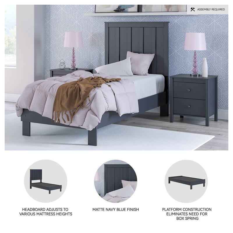 Signature Design by Ashley Simmenfort Dark Blue Platform Bed