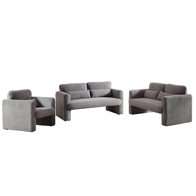 GDFStudio - Emiliano Sofa Set in Premium Corduroy with Elegant Design and Superior Comfort