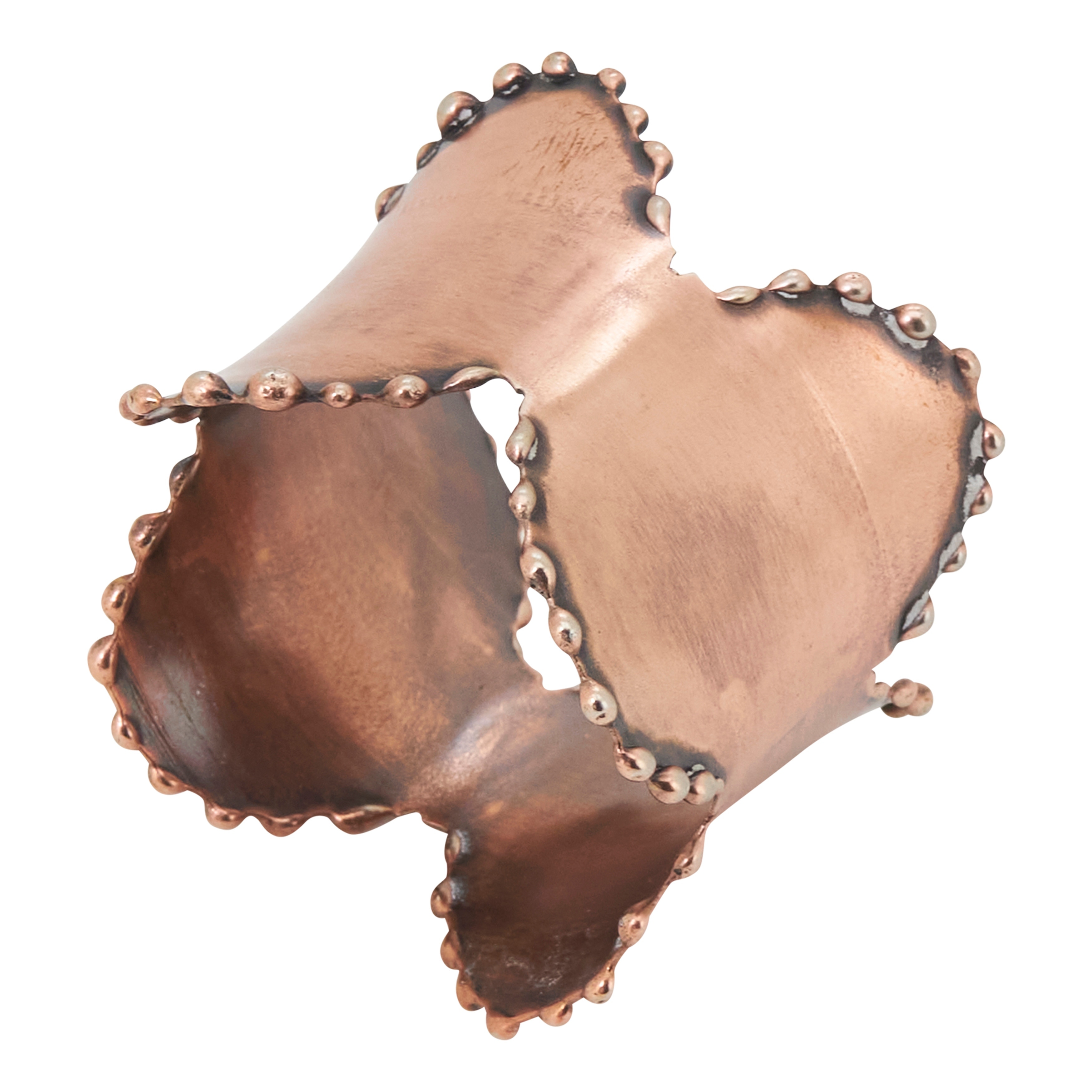 Beaded Edge Metal Napkin Rings (Set of 4) - Decorative Metal Napkin Rings for Everyday Dining Tables and Elegant Table Settings