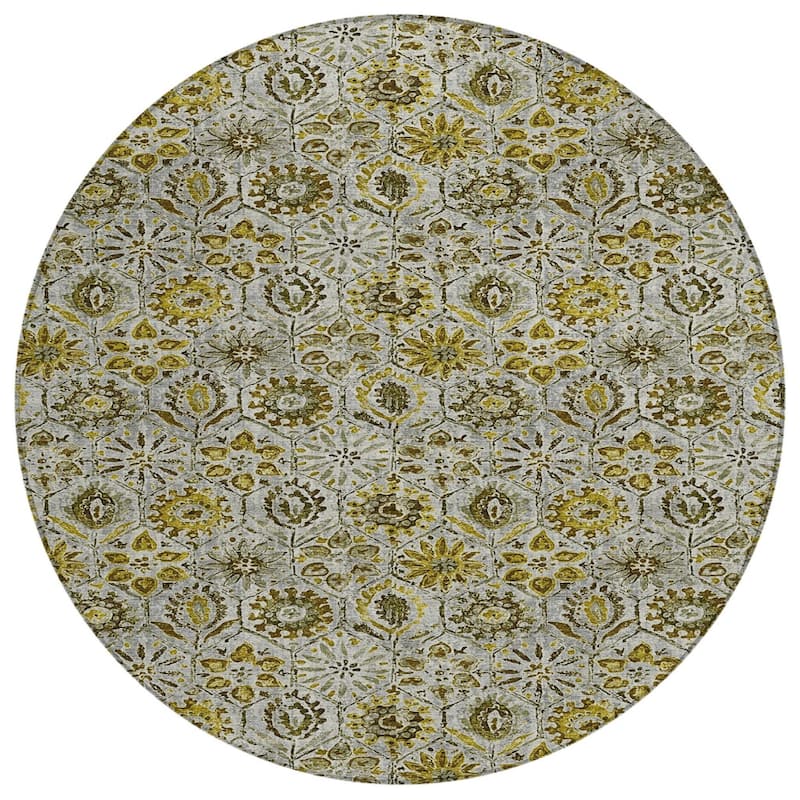 HomeRoots Floral Transitional Rectangle Outdoor Rug