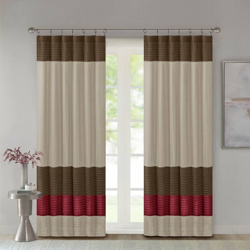 Madison Park Tradewinds Polyoni Pintuck Single Curtain Panel - 50 X 84