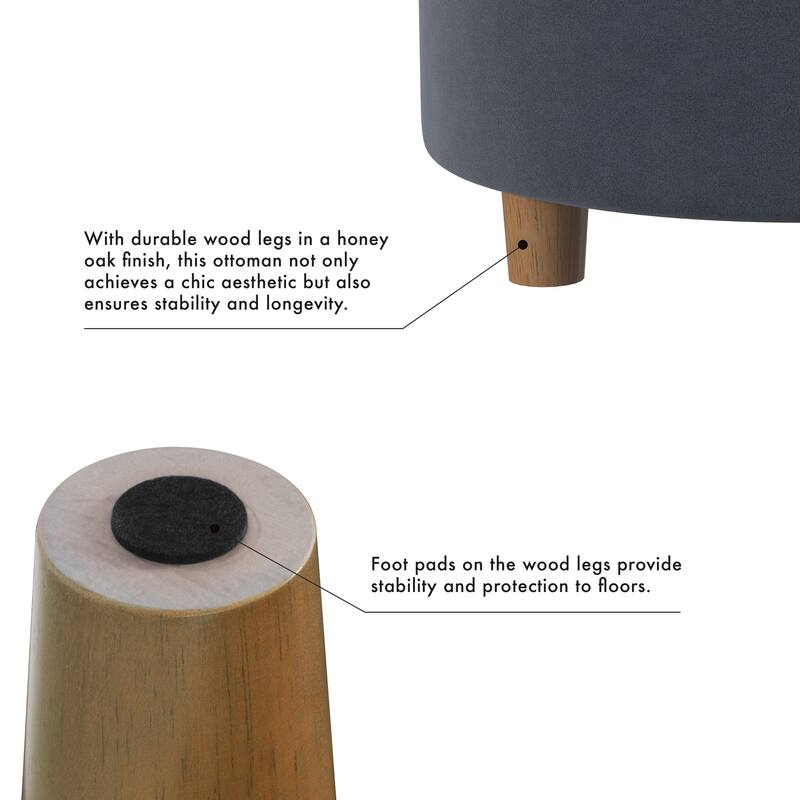 HomePop Button Tufted Round Storage Ottoman