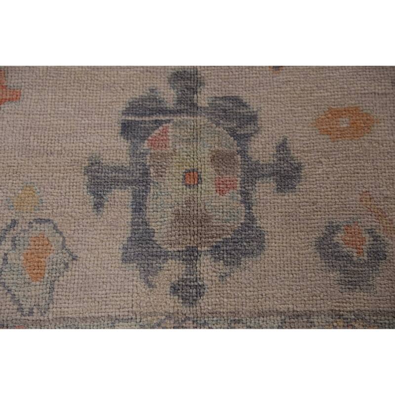 Hand Knotted Oriental 100% Wool Carpet Transitional All-Over Beige & Ivories Oushak Area Rug - 12' 5'' X 8' 9''