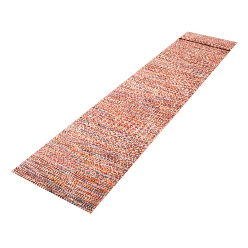ECARPETGALLERY Hand-knotted Silk Shadow Red Silk, Wool Rug - 2' 11" x 19' 3"