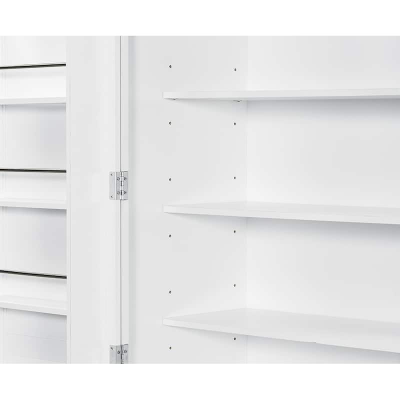 72" Shaker Style Kitchen Pantry Cabinet with Drawers, Freestanding Storage Cupboard with Pull-Out Trays