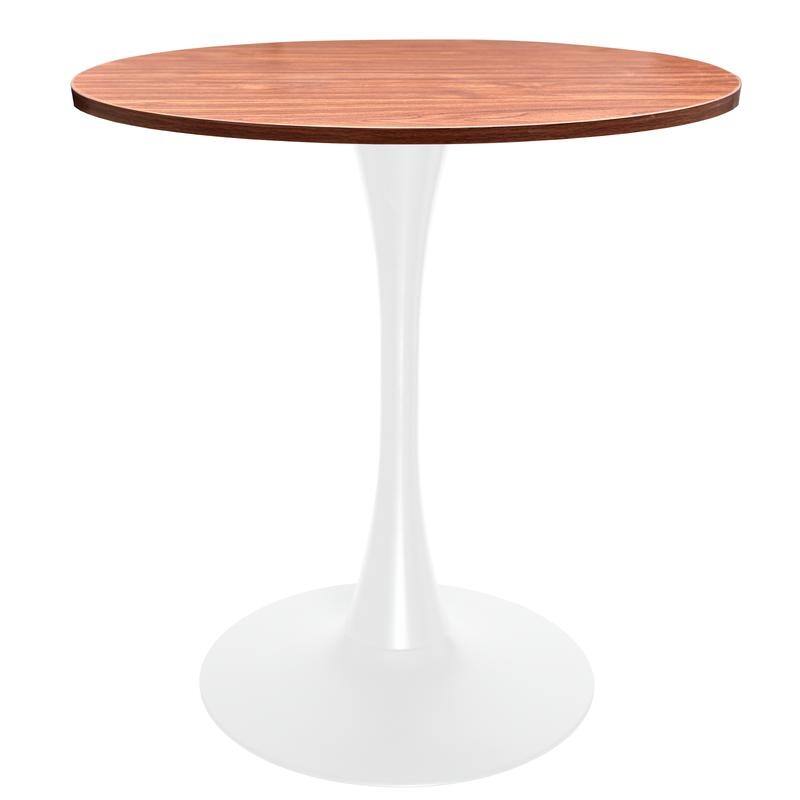Bristol 27" Round Dining Table with MDF TableTop & White Pedestal Base for Kitchen & Dining Room