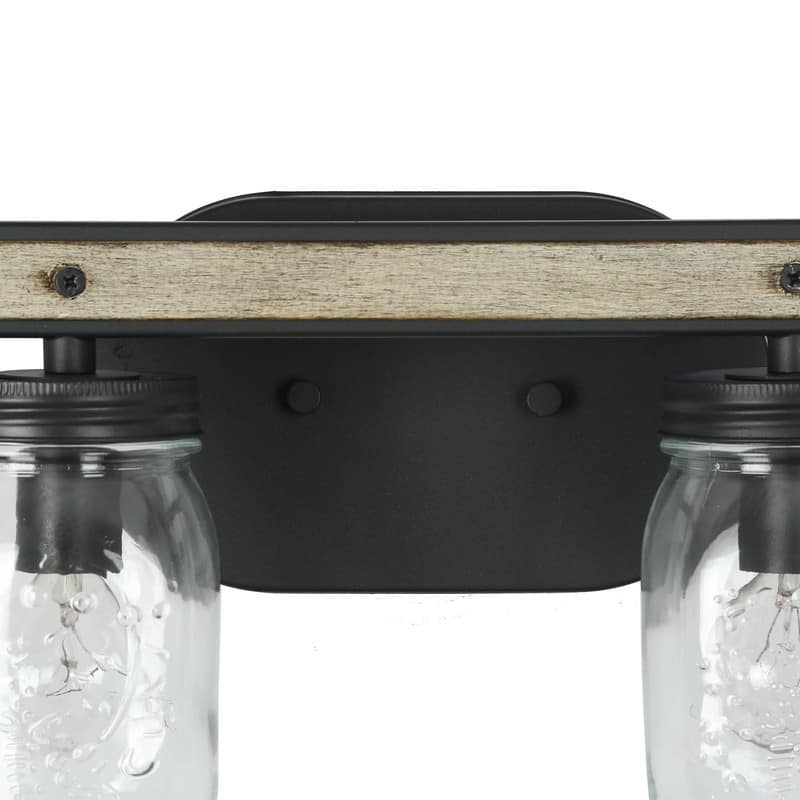 Kole Farmhouse 4-Light Linear Bathroom Vanity Lights Mason Jar Glass Wall Sconces