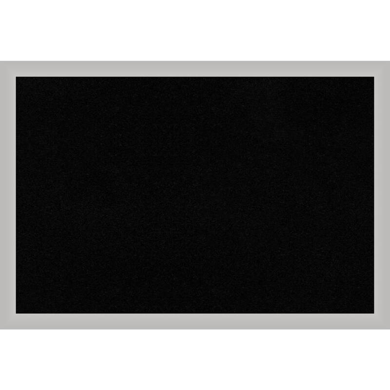 Low Luster Silver Wood Framed Black Corkboard Bulletin Board
