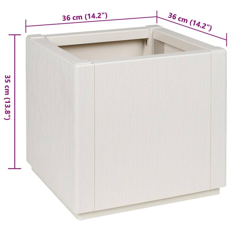 vidaXL Garden Planter Patio Outdoor Flower Pot Herb Planter Pot Flower Box PP - 14.2 x 14.2 x 13.8 in