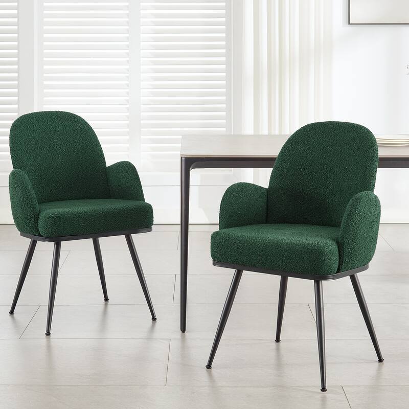 Fabric Upholstered Dining Chairs Set of 2/4 with Arms - 34.8"H x 23.2"W x 22.8"D