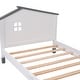 preview thumbnail 10 of 8, Twin Rustic Kids Bed House Shaped Low Beds for Toddlers, Wood Frame,White