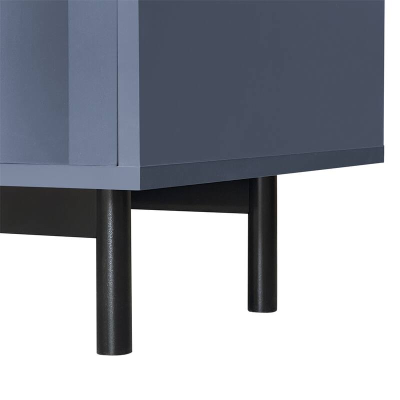 Wave Pattern Storage Cabinet with 2 Doors and 2 Drawers,Adjustable