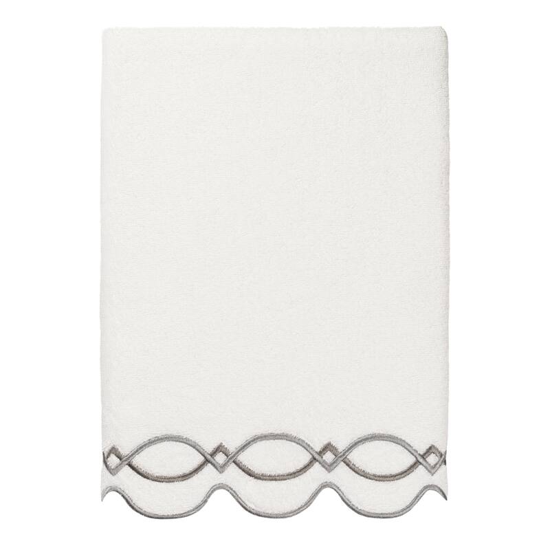 Authentic Hotel and Spa 100% Turkish Cotton DIAMOND CHAIN Scallop Embellished Towel Collection