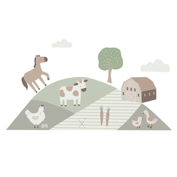 slide 2 of 4, Bedtime Originals Farmyard Friends Wall Decals/Stickers - Horse/Cow/Barn