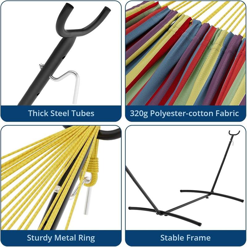 Outdoor Portable Double Hammock for Outside Garden Backyard