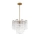 preview thumbnail 1 of 6, Addis 4 Light Aged Brass Chandelier - 17.75"W x 13.75"H x 17.75"D