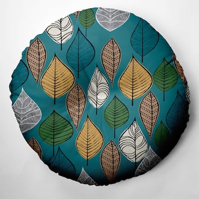 Autumn Leaves Design Tufted Floor Pillow