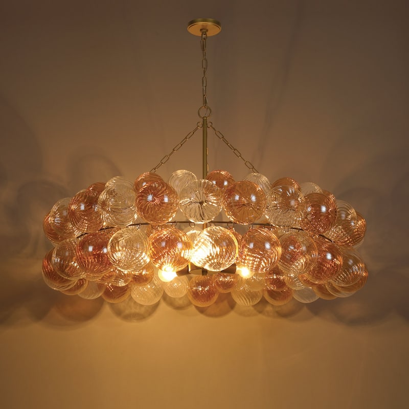 Acroma - 3 Light Dimmable Glass Globe Bubble Chandelier - N/A