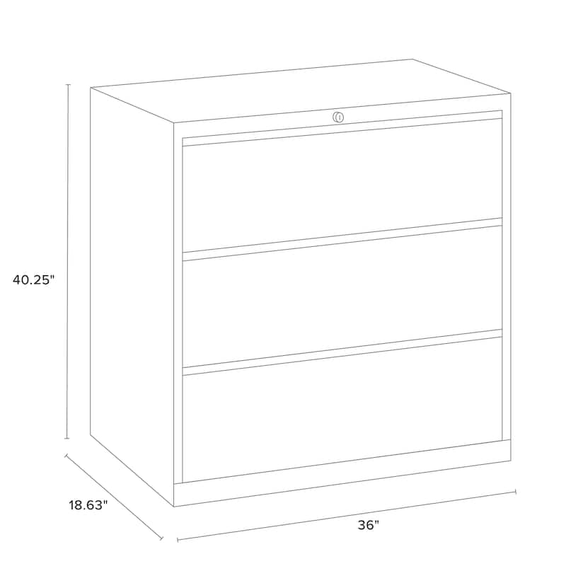 Hirsh 36"W 3 Drawer Lateral File Cabinet for Home/Office with Premium Matte Texture Finish
