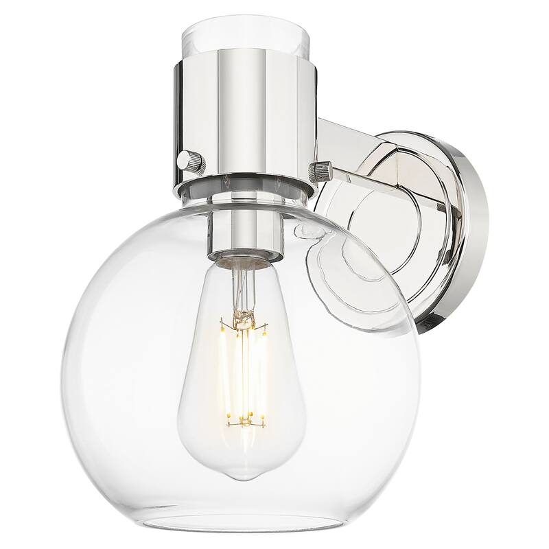 Innovations Lighting 464-1W-G464B-7CL Lawton Sphere 9" Tall Bathroom - Polished Nickel