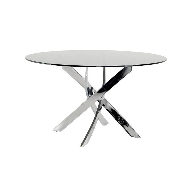 Modrest Celia Modern Round Glass Dining Table
