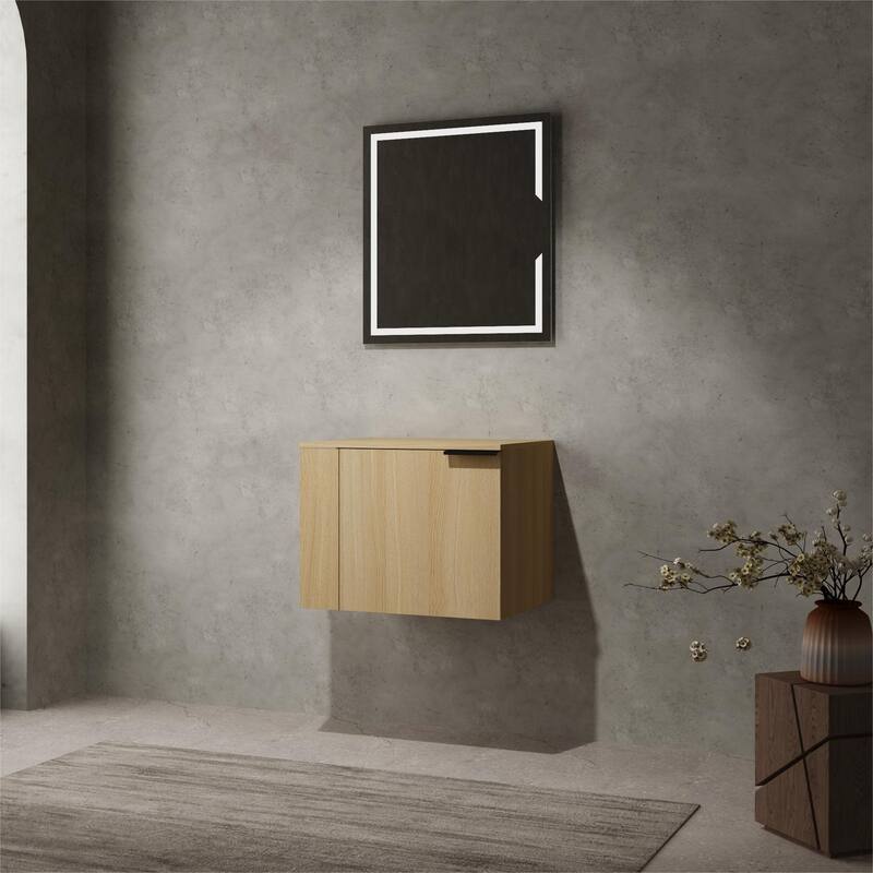 24" Oak Bathroom Vanity Cabinet with Generous Storage, Soft-Close Doors, and Easy Assembly (Sink Not Included) - 23.62in L Engineered Wood - 23.62in L Oak