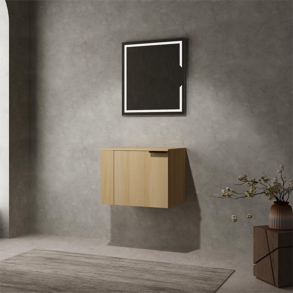 24" Oak Bathroom Vanity Cabinet with Generous Storage, Soft-Close Doors, and Easy Assembly (Sink Not Included)