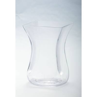 9" Clear Solid Tapered Square Flower Vase