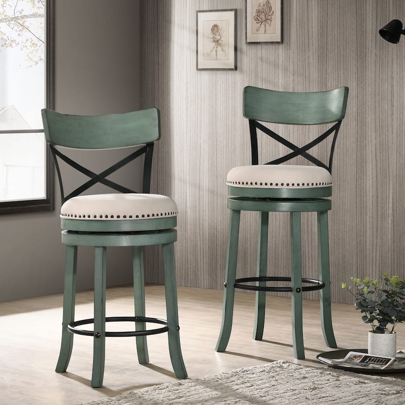Heidi Modern Farmhouse Swivel Barstools (Set of 2) by Furniture of America