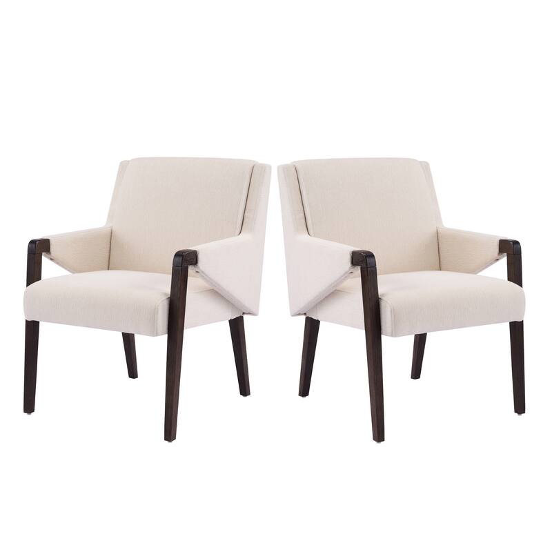 Christopher Knight Home - Set of 2 Mid-Century Modern Upholstered Dining Chair with Rubberwood Frame