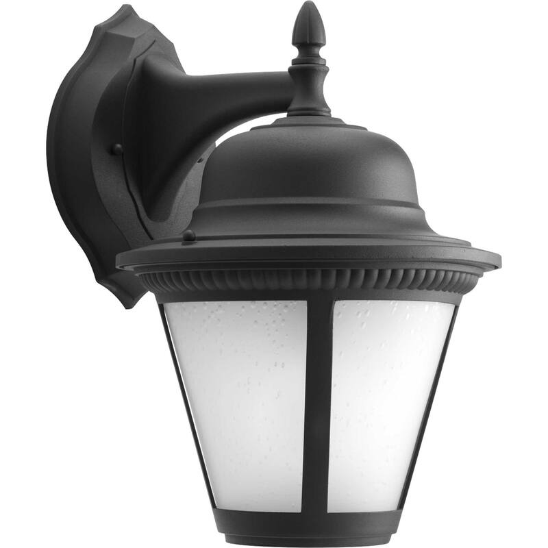 Progress Lighting Westport LED Outdoor Wall Sconce with White Seeded - Black