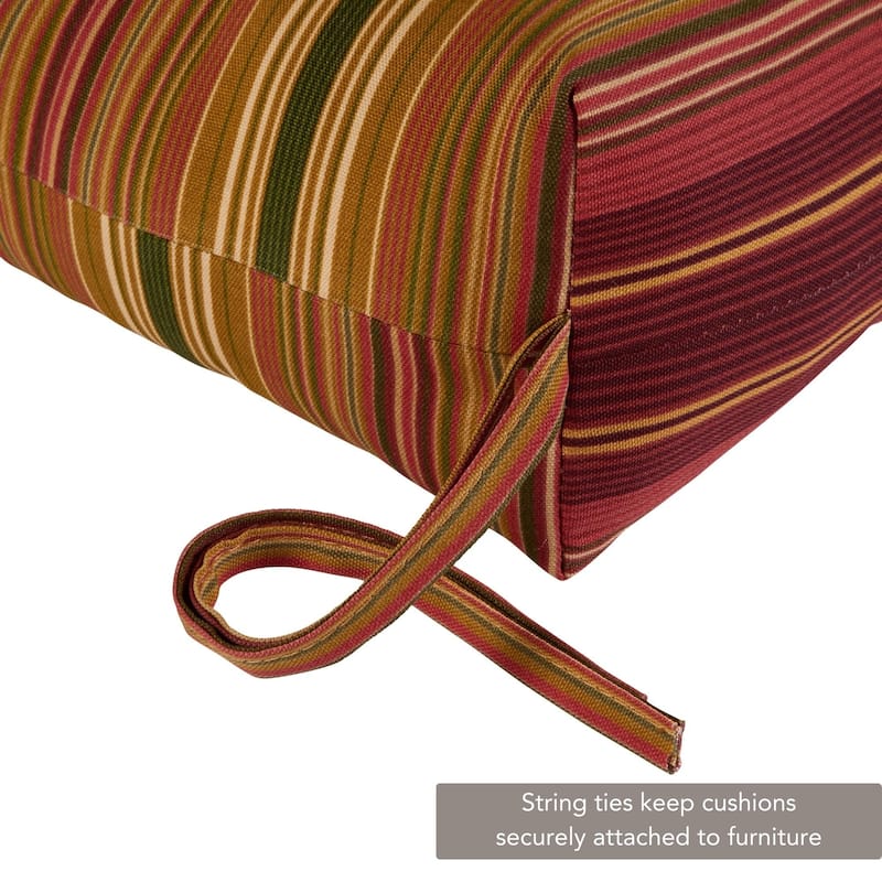Kinnabari Stripe 44x22-inch Outdoor High Back Chair Cushion (Set of 2) (Cushions Only)
