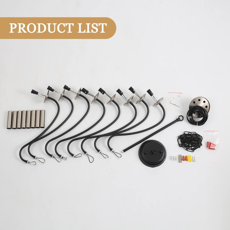 8-Light Farmhouse Candle Chandelier for Bedroom, Kitchen, Living Room and Foyer