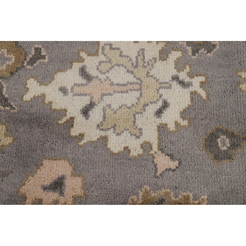 Gray Oushak Indian Area Rug Handmade Wool Carpet - 8'4"x 10'1"