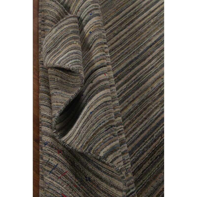 Hand Knotted Oriental 100% Wool Carpet Tribal Animal Pictorial Multi-Colored Gabbeh Area Rug - 9' 10'' X 8' 0''