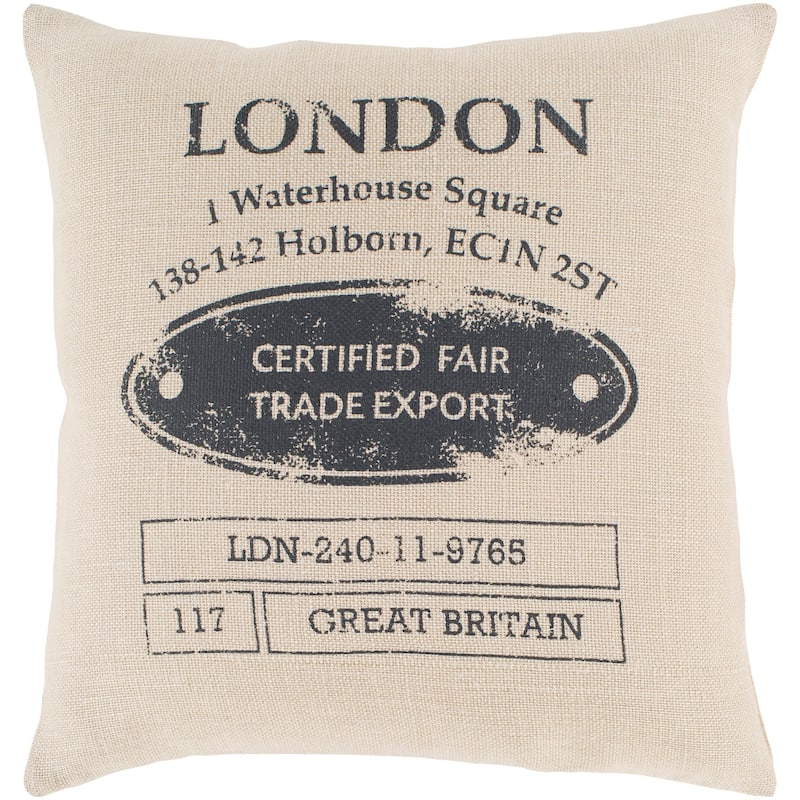 Annabelle Beige Modern Farmhouse Poly Fill Throw Pillow (20" x 20")