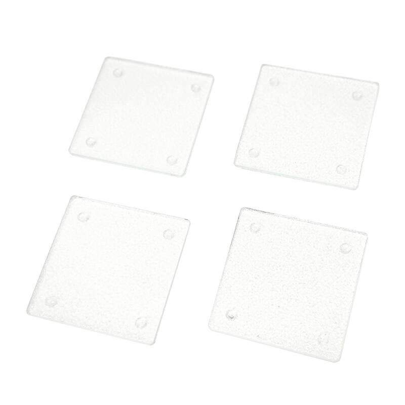 Creative Home Set of 4 Durable Tempered Glass Coasters - Clear