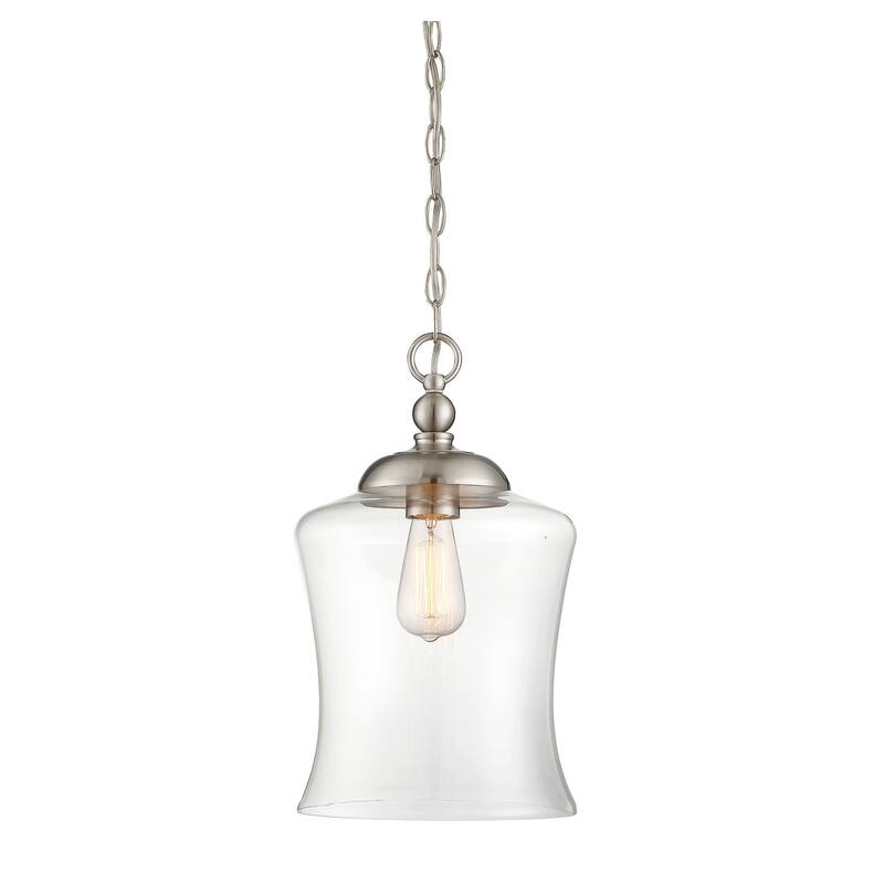 Meridian M70019 Single Light Natural Metal Pendant - Brushed Nickel