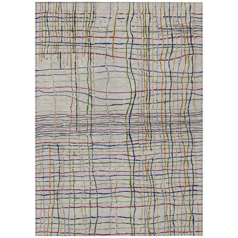 HomeRoots Striped Transitional Rectangle Outdoor Rug
