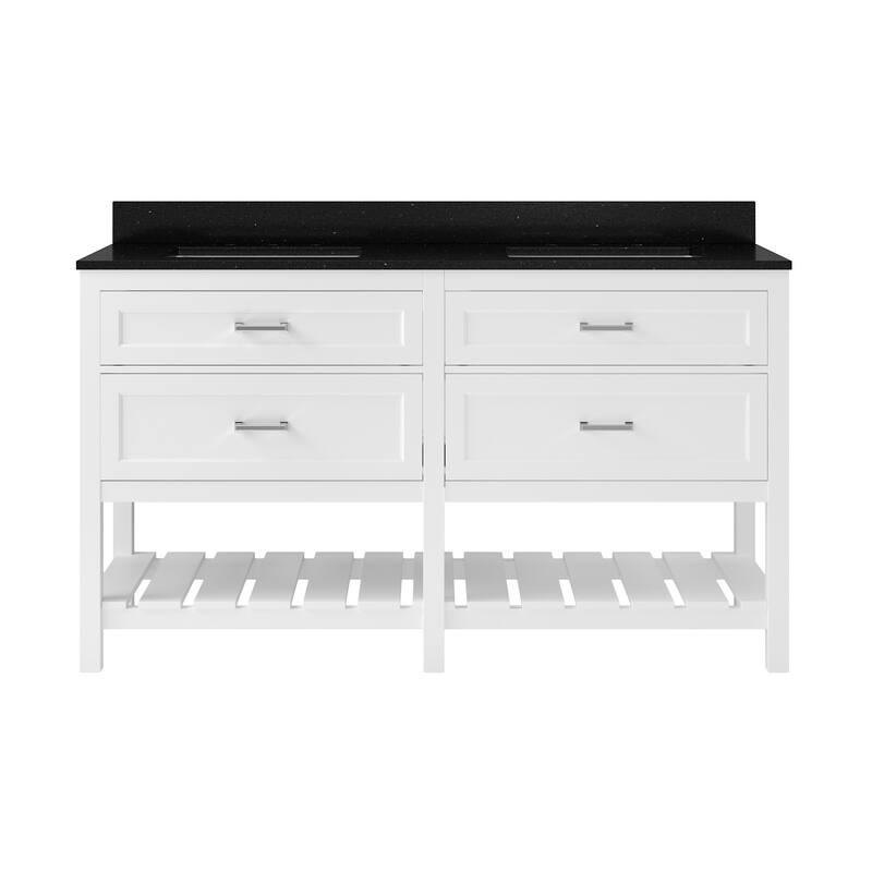 CRAFT + MAIN LSVT6122D-QBG Lawson 60" Free Standing Double Basin - White