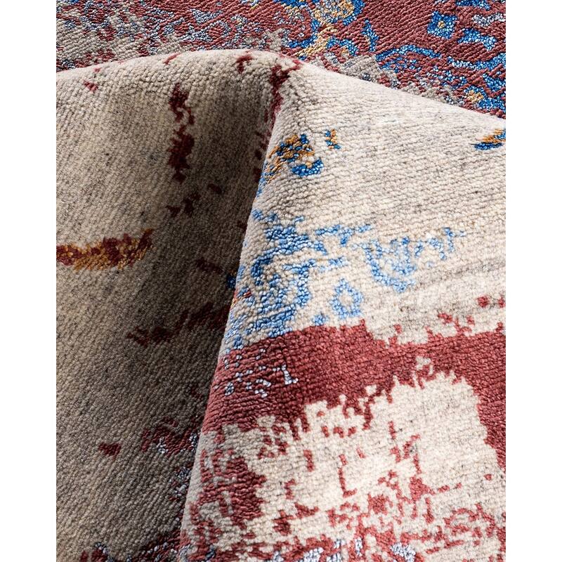 Ikat One-of-a-Kind Hand-Knotted Area Rug, Ivory - 9' 3" x 12' 2"