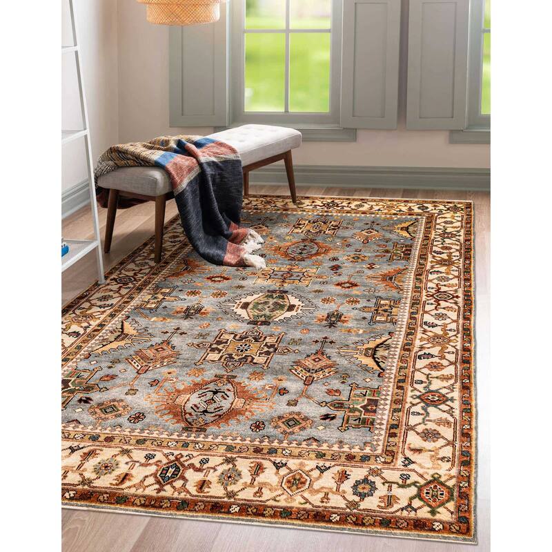 ECARPETGALLERY Hand-knotted Jules Sultane Light Denim Blue Wool Rug - 5'10 x 8'9